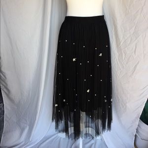 Tulle pearl black dress